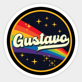 Gustavo // Rainbow In Space Vintage Style Sticker